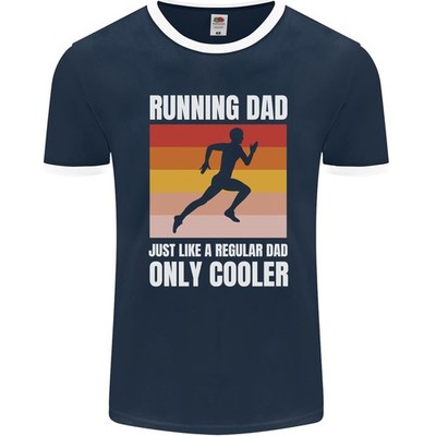 T-Shirt Ringer Pour Homme Coureur De Marathon Cross Country Running Dad FotL