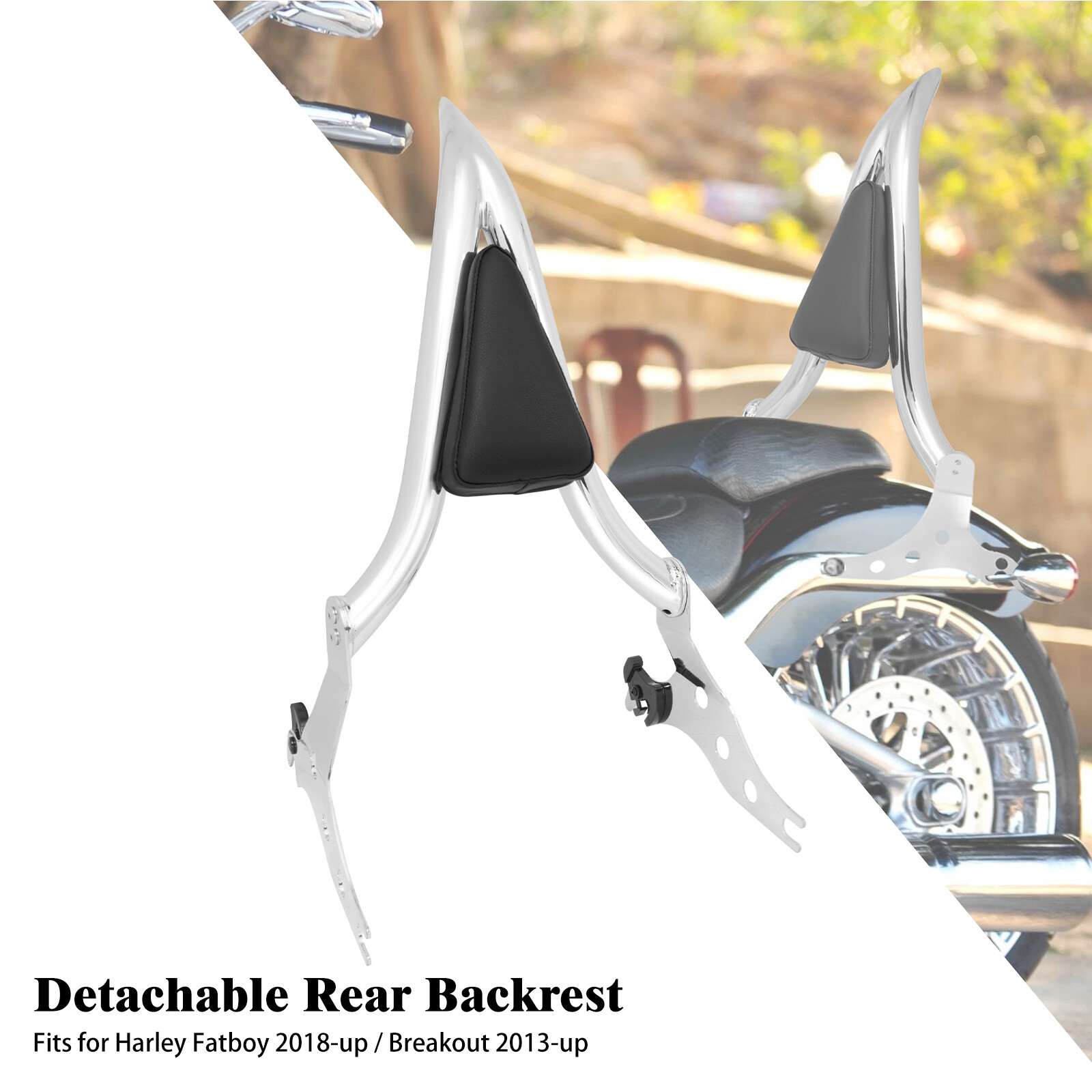 Luggage Rack Sissy Bar Passenger Backrest Cushion Pad Motorcycle 2007 2017 For Harley Fatboy Flstf Softail