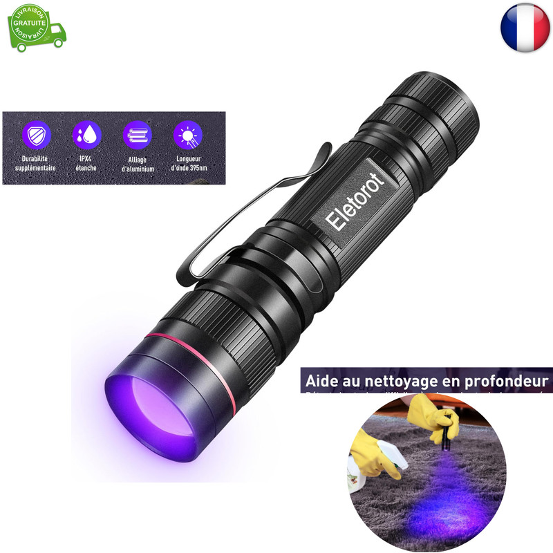 Lampe Uv: Eletorot Torche Lampe Uv RÃ©Sine 395nm Led LumiÃ¨Re Noire, Ultraviolet