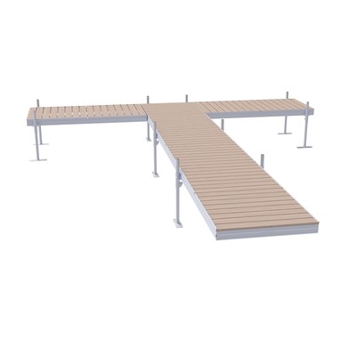 24' Harbor Mate T-Style Dock - Olivewood Vinyl Decking