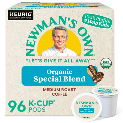 Newman's Own Organics, Special Blend, K-Cup Pods, Medium Roast, 96 Count