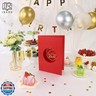 IRENE Graduation Guest Book 2025, Red Gold Graduation Decorations Class of 2025 Decorations Party Guest Book Alternative, Graduates Signature Board for Men Women Congrats Party Signing