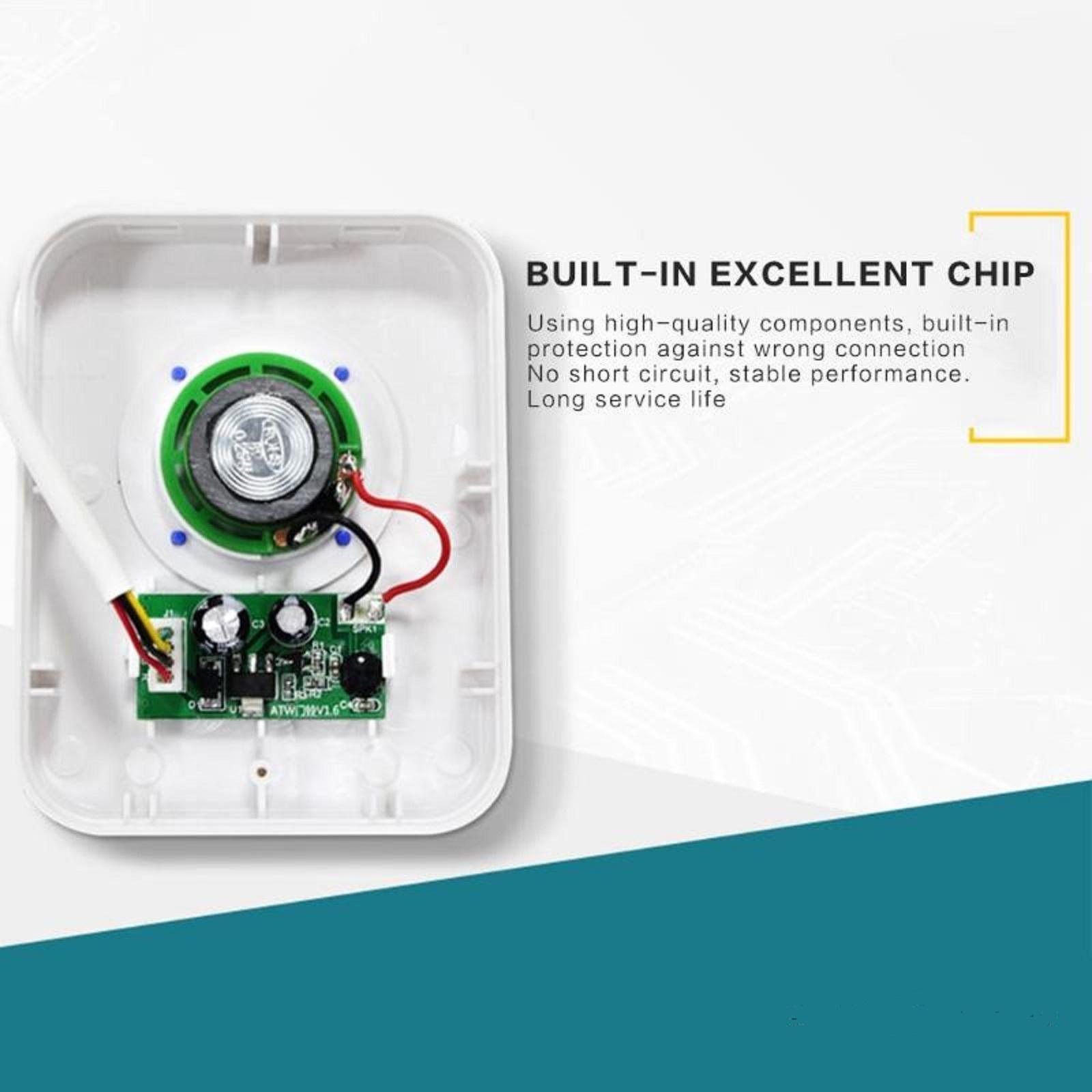 New 12V Wall Mounted Wired Electronic Doorbell With Clear Ding Dong Bell Sound