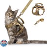 nanappice Tactical Cat Harness and Leash for Walking Esacpe Proof,Adjustable Soft Mesh Large Cat Vest with Rubber Handle Easy to Control,Molle Patches