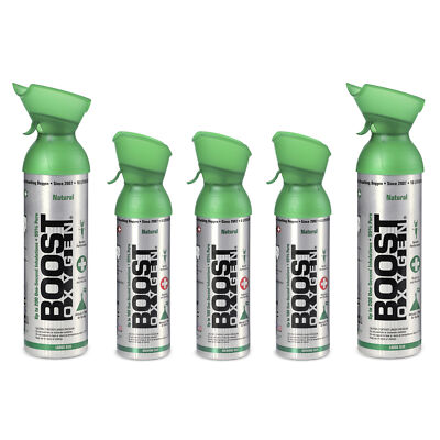 Boost Oxygen 10L Canned Oxygen (2 Pack) & 5L Canned Oxygen (3 Pack), Flavorless