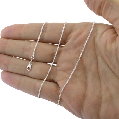 Pre-owned Nuragold 14k White Gold Solid Womens 1.5mm Diamond Cut Chain Pendant Necklace 16"