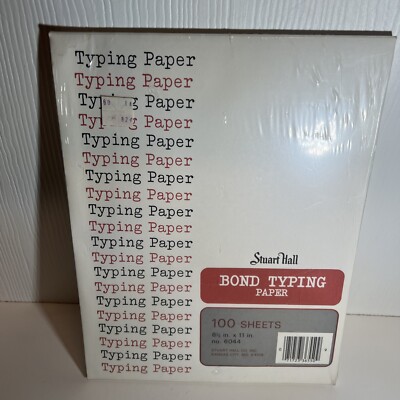 Stuart Hall︱Bond Typing Paper︱100 Sheets︱NEW︱8 1/2 X 11︱#6044︱Vintage