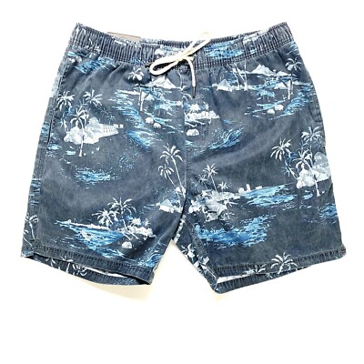 7 Diamonds Swim Shorts Mens Extra Large Blue Boardshorts Tropical Drawstring NEW