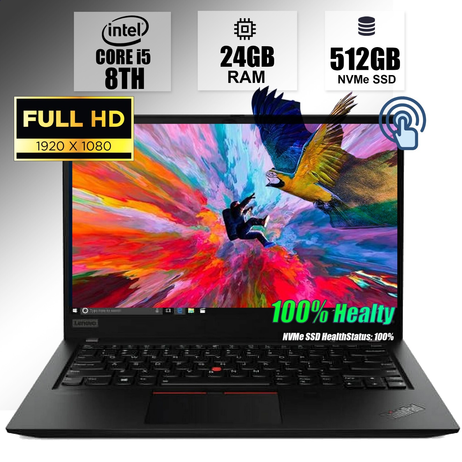 Lenovo ThinkPad 14 FHD i5 8TH, 24GB RAM, 512GB M.2 NVMe SSD