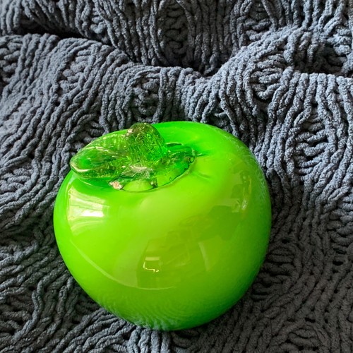 小物 antique vintage brocante old green Apple Large Ceramic Green Apple Figurine Sculpture | Chairish