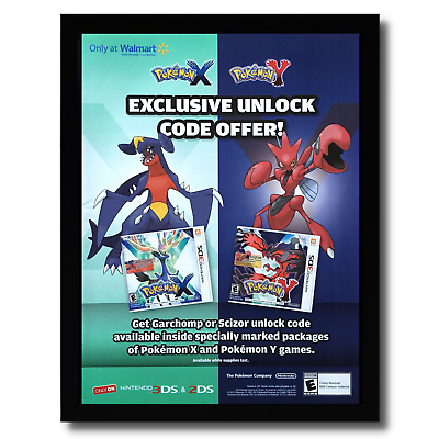 2013 Pokemon X Y Framed Print Ad Poster Original Authentic 3DS