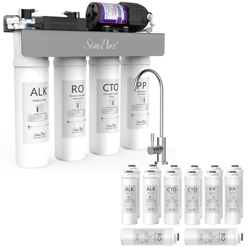 WP2-400 GPD 8 Stage UV Reverse Osmosis Alkaline pH+ Water Filter System Purifier
