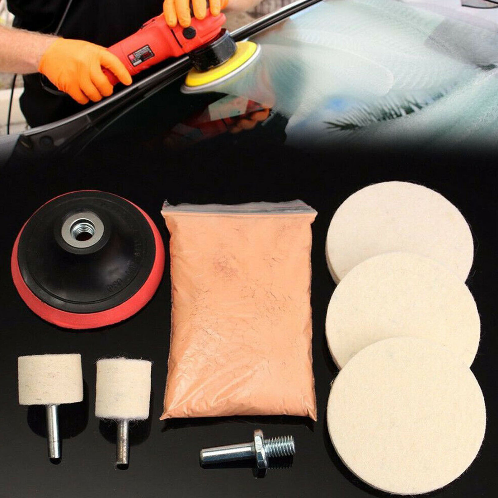 4OZ Cerium Oxide Glass Polishing Windscreen Scratch Remover + Felt + 3