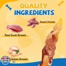gazeupon Dog Treats，ChickenandDuck Wrapped Sweet Potato，Healthy Training Snacks for Dogs, Rawhide Free,14.1 oz