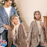 Bcareself Double-Sided Wearable Blanket, Ultra Soft Flannel Shawl, Reversible, with Pockets, for Women and Men, Home, Travel, Gift (Mink Brown, 58'' x 64'')