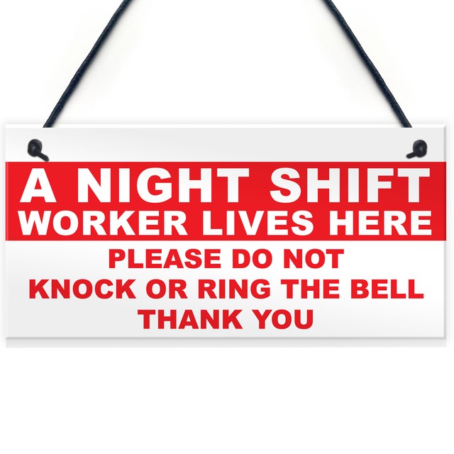 Night Shift Worker Do Not Disturb Hanging Plaque Novelty Keep Quiet ...