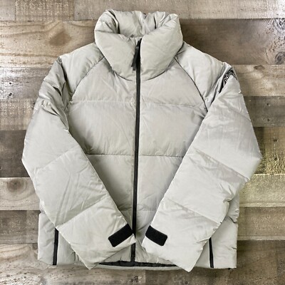 Adidas Womens Glam On Grey Down Puffer Jacket FT2534 Women's Size Small