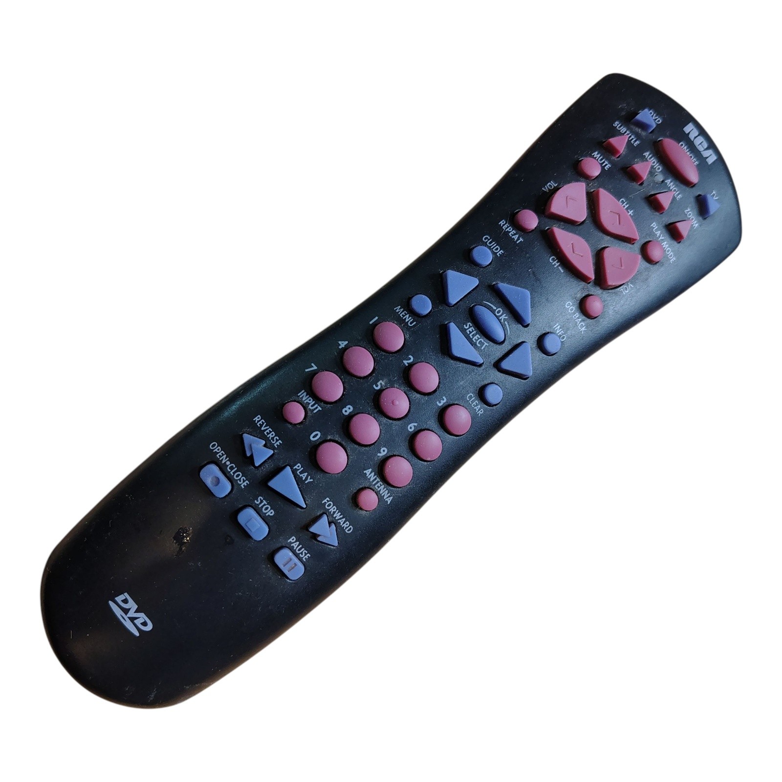 RCA CRK76DK1 Universal Remote Control Black Multi Device Tested TV DVD