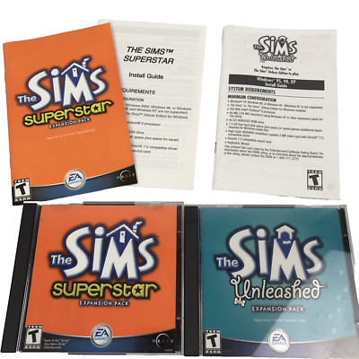 The Sims Superstar and Unleashed Expansion Packs EUC