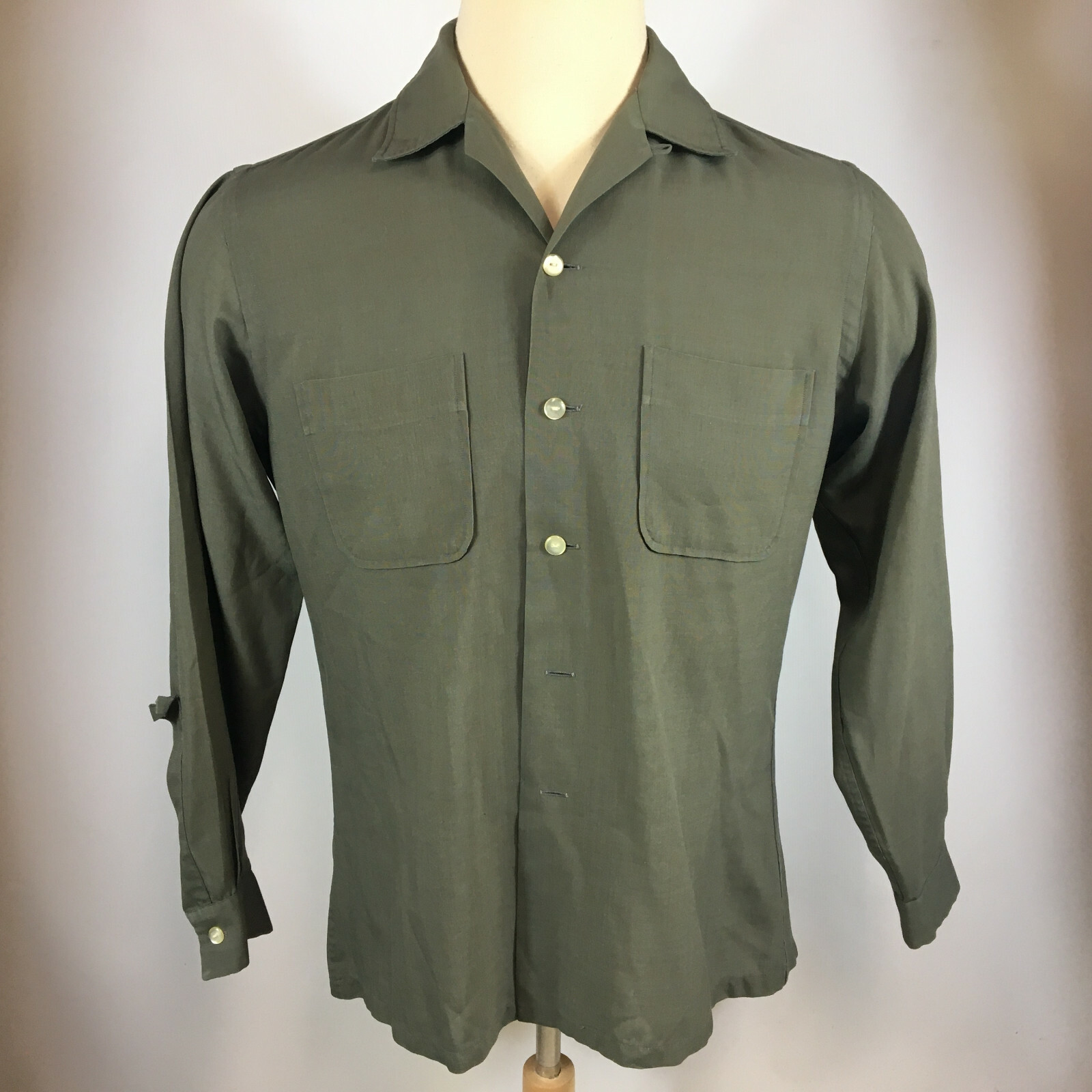 Rare Vintage 40s Gabardine Rockabilly Loop Collar Rayon Silk Rare Vintage 40s Gabardine Rockabilly Loop Collar Rayon Silk
