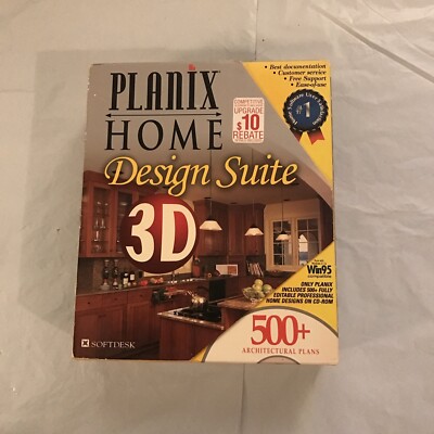 Autodesk Planix Home Design Suite 3D Software Vintage 1990s New Open Box