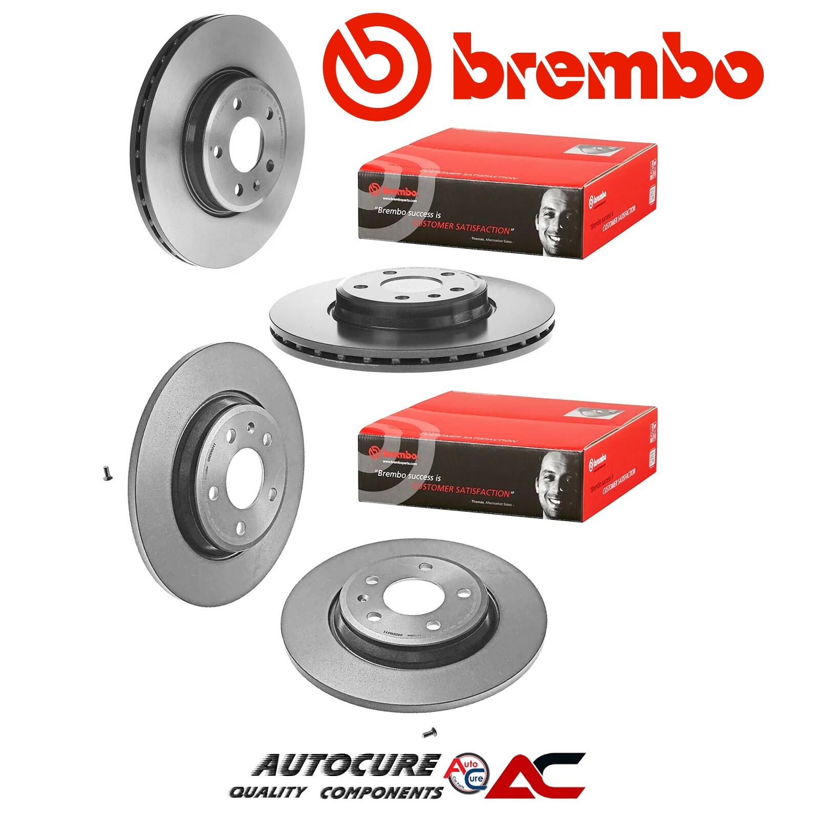 FOR AUDI A4 AVANT TFSi S LINE MK5 2015-2018 FRONT & REAR BREMBO BRAKE DISCS