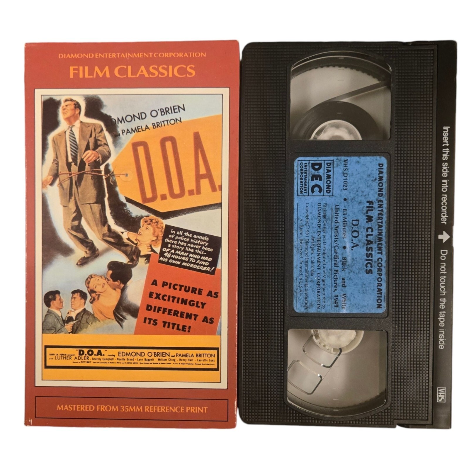 DOA Film Classics VHS Tape Black and White 1949 Movie Noir