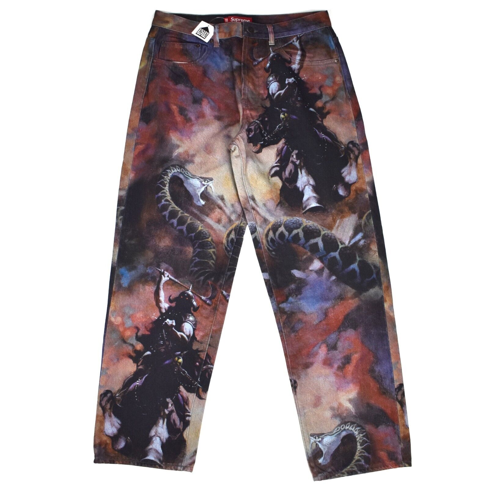 NWT Supreme Frank Frazetta Artwork Print Loose Fit Denim NWT Supreme Frank Frazetta Artwork Print Loose Fit Denim