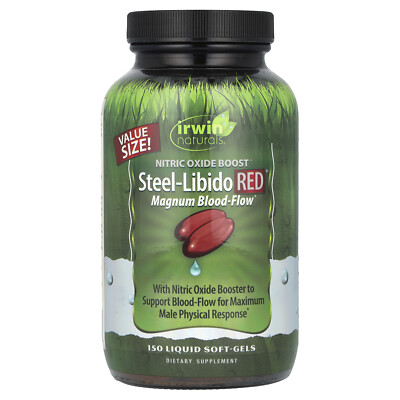 Steel-Libido Red, Magnum Blood-Flow, 150 Liquid Soft-Gels