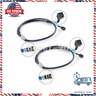 2PCS External HD Mini SAS SFF-8644 TO Internal Mini SAS SFF-8643 Cable 12Gb/s 1M