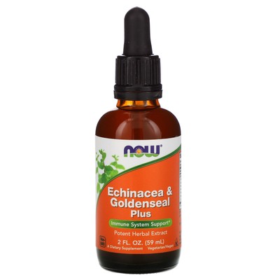 Now Foods Echinacea Goldenseal Plus, 2 жидких унции, 60 мл, гарантия качества GMP, веганский,