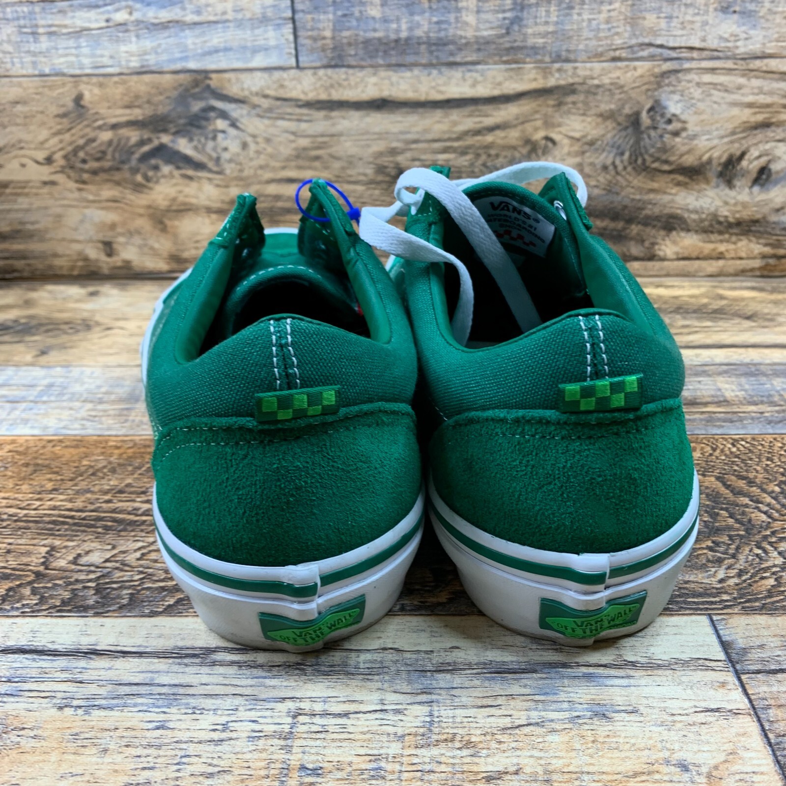Vans X Frog Skate Old Skool Green/White Sneakers 9 Missing Laces popcush