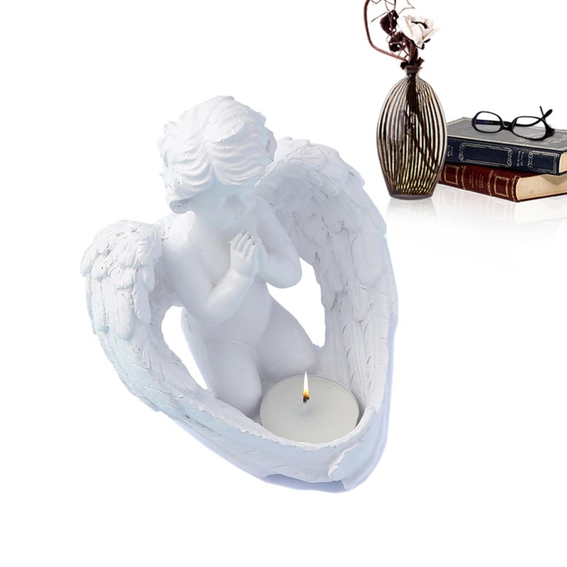 S Decorative Angel Figurines Memorial Candle Holder