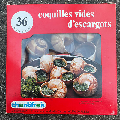 Coquilles Vides D'escargots Empty Shells For Canned Snails Box of 36 From France