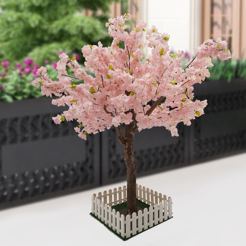 LIVING LUXURY 4.5 ft. Pink Artificial Cherry Blossom Flower