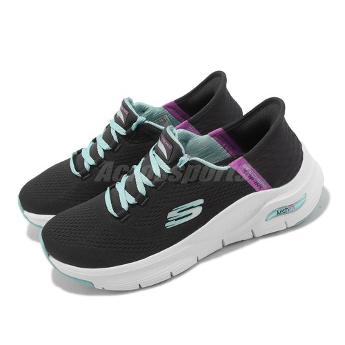 Женские повседневные слипоны Skechers Arch Fit-Fresh Flare Black Blue White 149568-BKMT