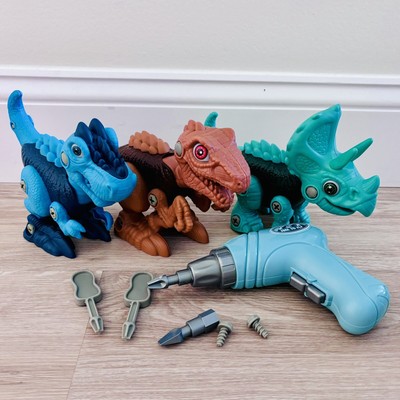 Take Apart Dinosaurs + Electric Drill & Screwdrivers Free To Fly STEM Toy