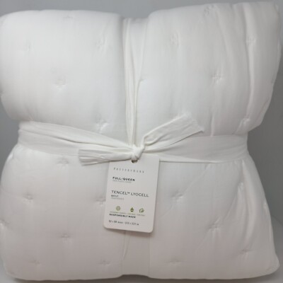 Pottery Barn  Tencel FULL QUEEN Quilt White