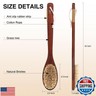 Wooden Bath Brush with Stiff Sisal Bristles Long Handle for Shower Back Scrubber Body Exfoliator, with Hook for Hanging (Stiff Sisal Hair)
