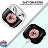 Case Compatible with AirPod 4 2024, Soft Full Protective Cover with Keychain for Women,Cute AirPod 4 Case Accessories for 4th Generation Charging 2024(Sunflower Pink Flowers Dog paw)