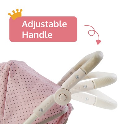 Olivia's Little World Polka Dot Princess Baby Doll Convertible Stroller, Pink