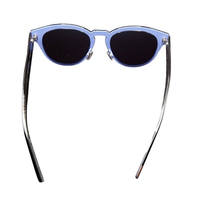 Pre-owned Dior Unisex Round Designer Sunglasses 52mm "black Tie" Black & Blue Mirror
