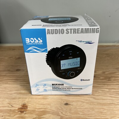 Black BOSS AUDIO SYSTEMS Bluetooth Marine Gauge Digital Media Receiver, MGR300B