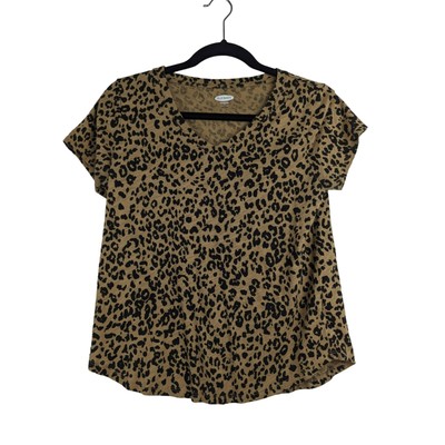 Old Navy Women's Animal Print V-Neck T Shirt S