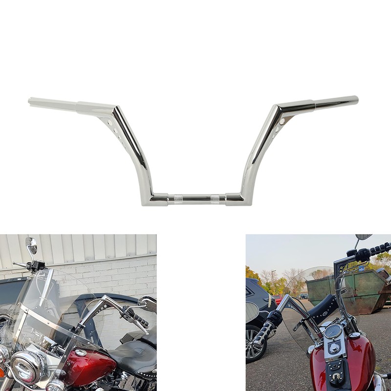 Manubrio Batwing 10 Pollici Per Harley-Davidson - Sostituzione In Acciaio, Colore Nero