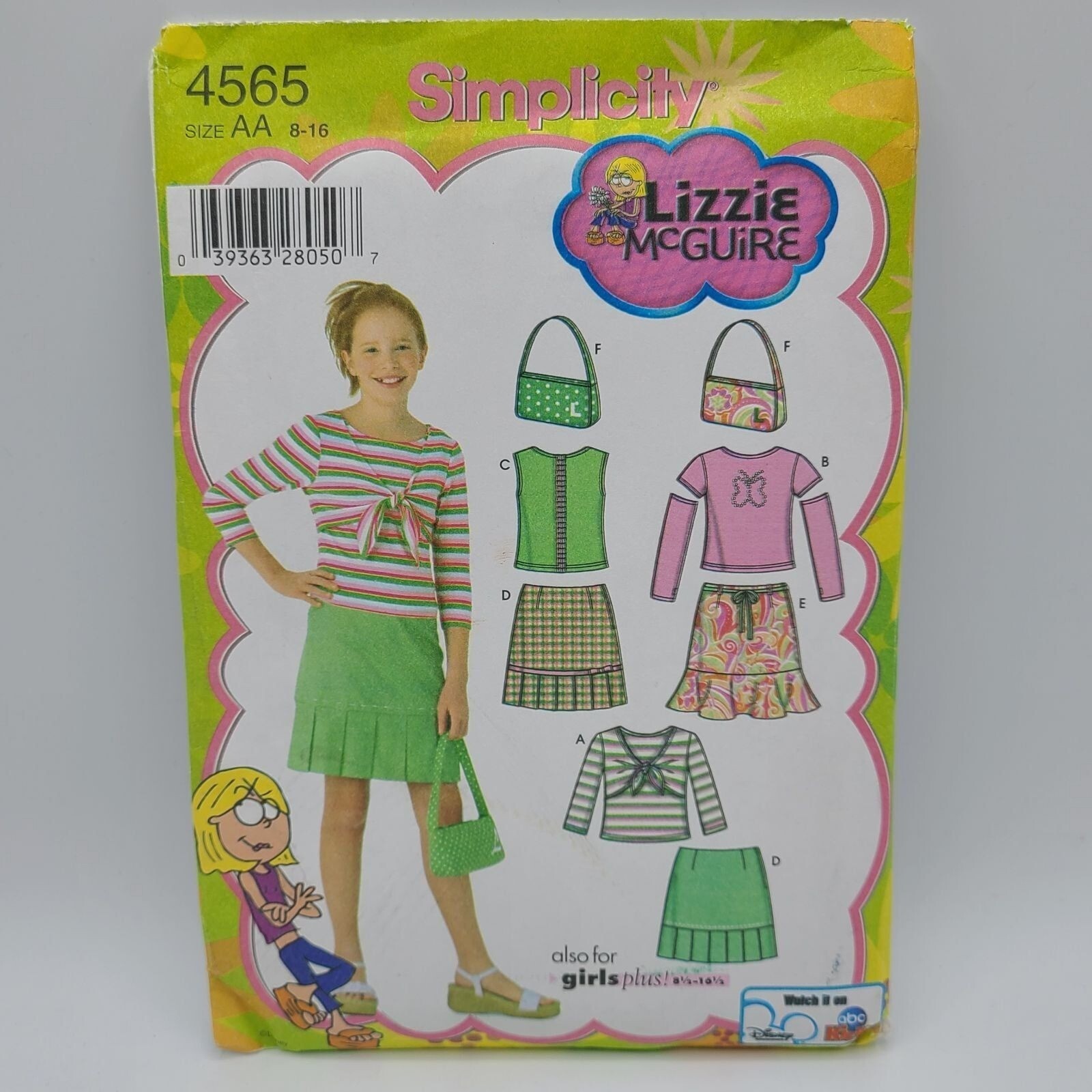 Simplicity Sewing pattern 4565 Lizzie McGuire GIRLS 8-16 AA