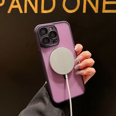 Shockproof Frosted Mag Safe Case For iPhone 16 15 14 13 12 Pro Max w/ Lens Cover