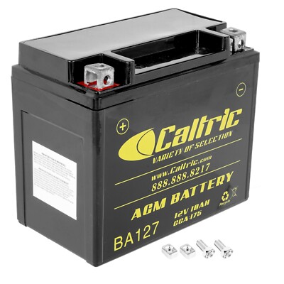 Caltric AGM Battery for Honda TRX250TM Recon 250 2X4 2002-2020 / 12V 10Ah