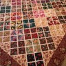 Handmade Machine Stitched Shabby Victorian Floral Patchwork Block Quilt 93 X 87