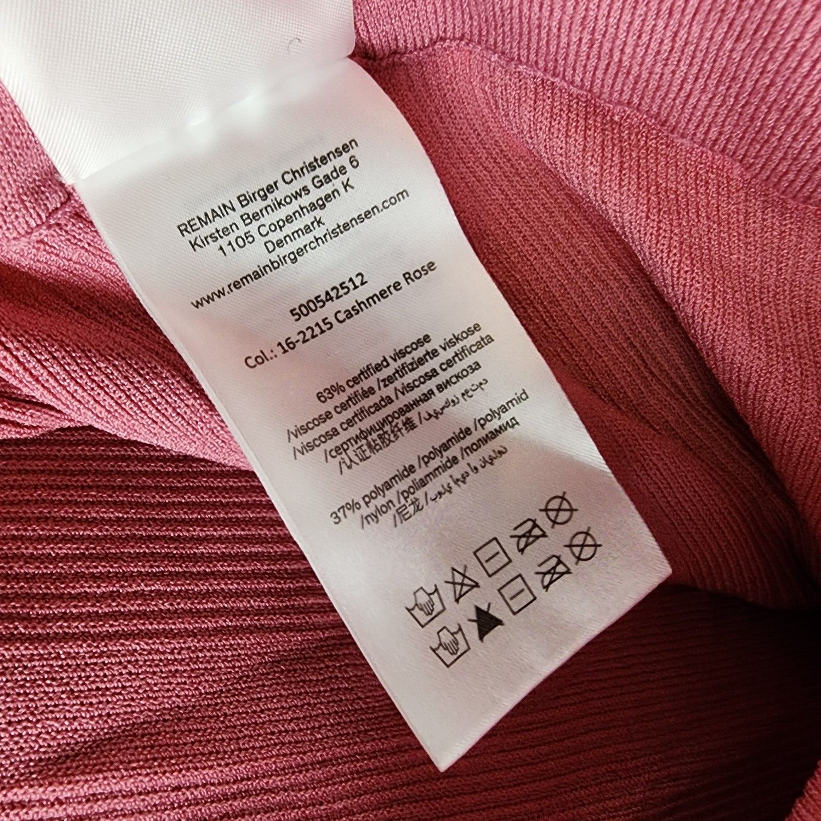REMAIN Soleima Ribbed Knit Pants Women's 42 Cashmere Rose Flared-Leg Pull-On~ - Picture 13 of 16